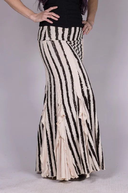 Flamenco Skirt - Cream/Black Stripes