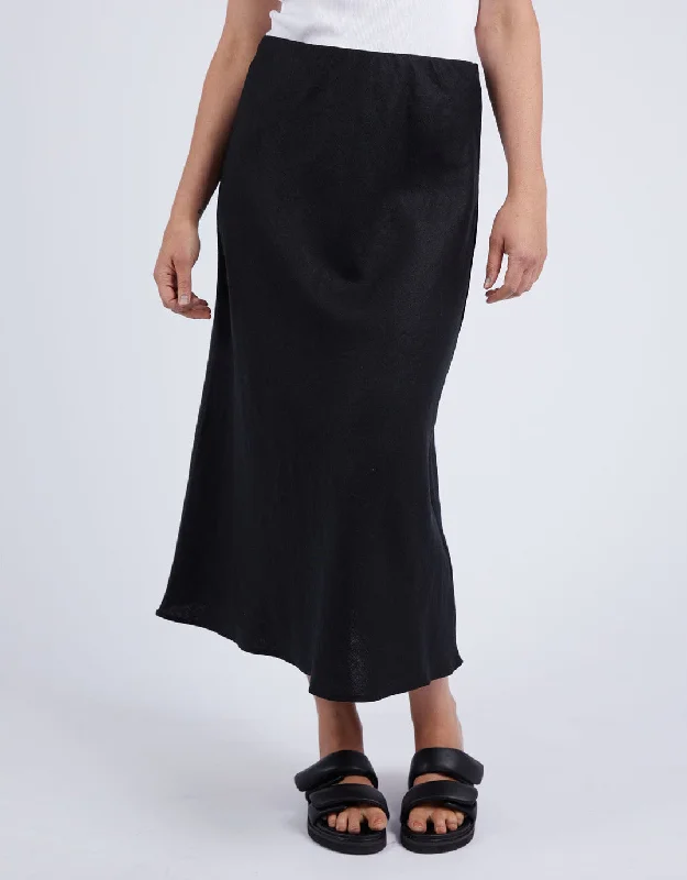 Eleni Linen Skirt - Black