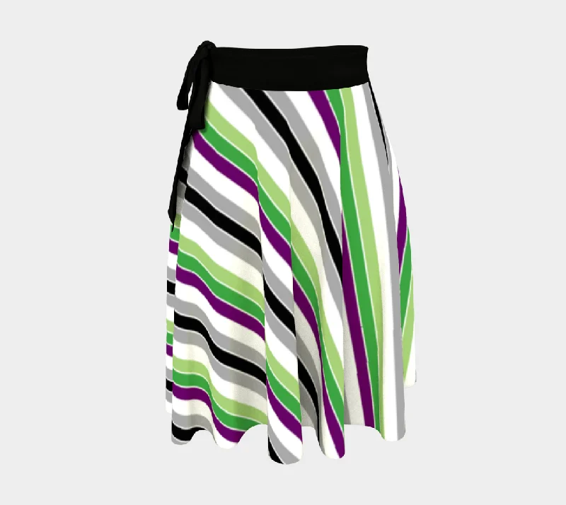 Aroace Striped Wrap Skirts | Choose Your Colourway