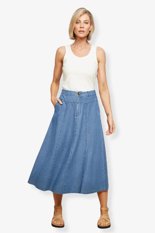 Eb & Ive - Playa Midi Skirt - Denim