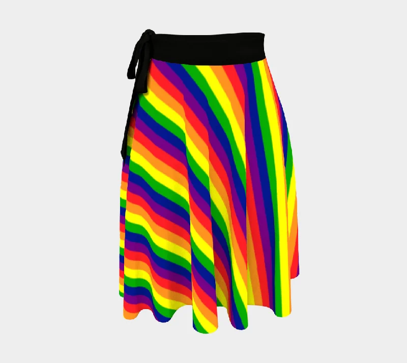 Rainbow Pride Plaid or Striped Wrap Skirts | Choose Your Colourway