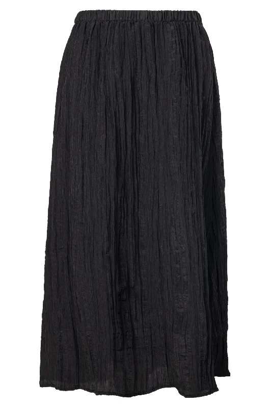 Satin Crush Skirt | Black | 4642A1