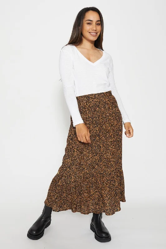 Stella + Gemma - Linda Skirt - Mocha Zebra