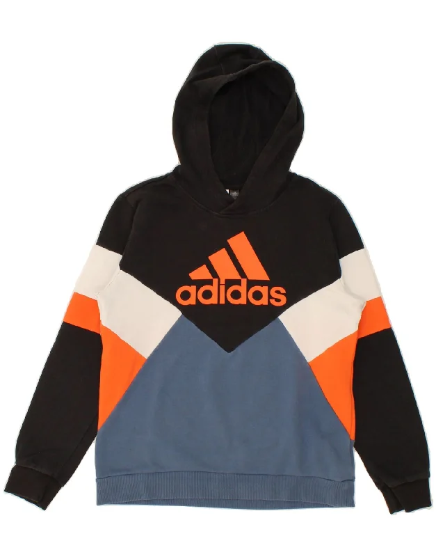 ADIDAS Boys Graphic Hoodie Jumper 13-14 Years  Multicoloured Colourblock