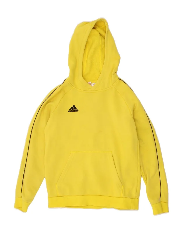 ADIDAS Boys Hoodie Jumper 11-12 Years Yellow Cotton