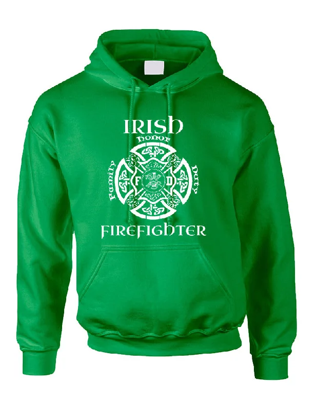 Adult Hoodie Irish Firefighter St Patrick's Top Love Irish Party