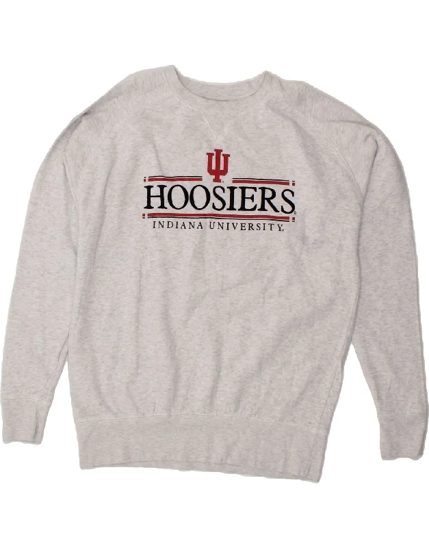 CHAMPION Mens Hoosiers Graphic Sweatshirt Jumper Large Grey Cotton