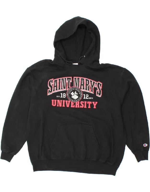 CHAMPION Mens Saint Mary's University Graphic Hoodie Jumper XL Black