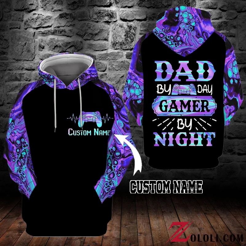 Dad by day gamer by night Hoodie 3D Custom LKT