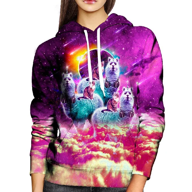 Llamacorn Cat Womens Hoodie