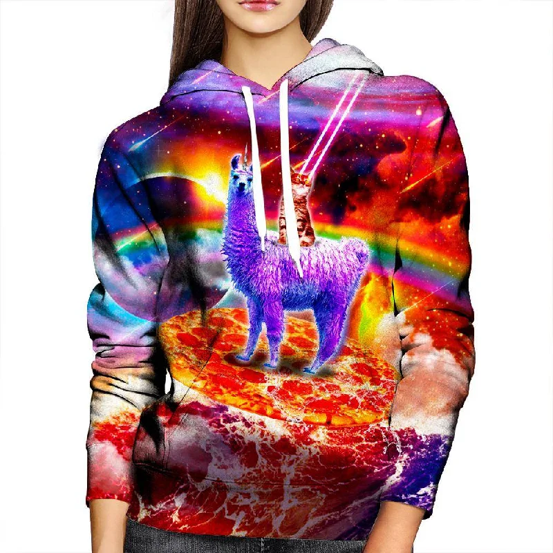 Llamas Evil Kitty Womens Hoodie