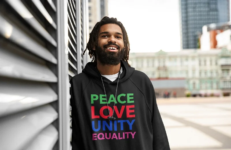 "PEACE LOVE UNITY EQUALITY" Premium Organic Cotton Unisex Hoodie