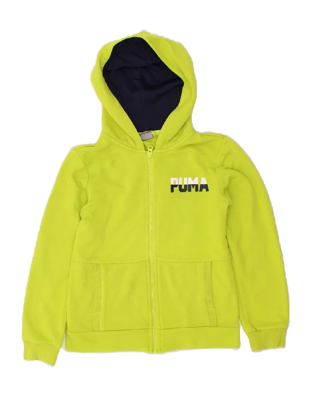 PUMA Boys Graphic Zip Hoodie Sweater 9-10 Years   Green