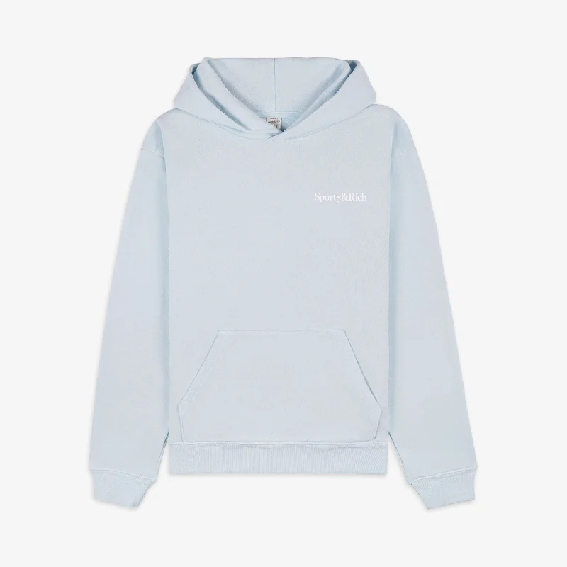 SPORTY & RICH | EAT MORE VEGGIES HOODIE { BABY BLUE/WHITE