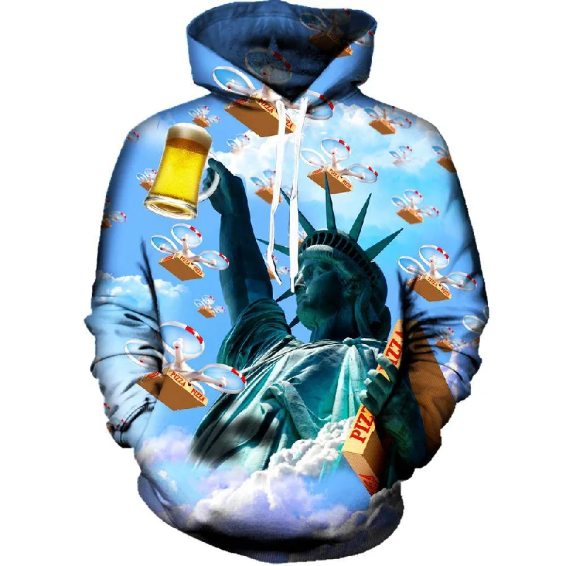 Statue Of Merica Womens Hoodie