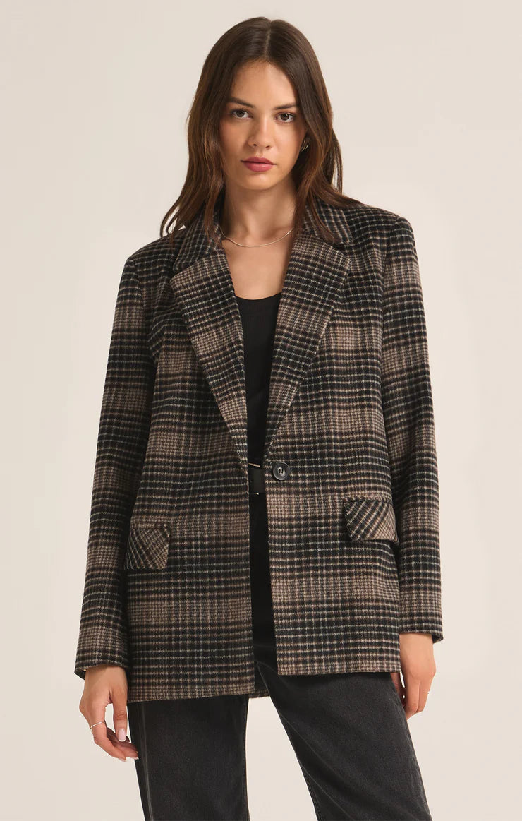 Z Supply Kingston Relaxed Plaid Blazer