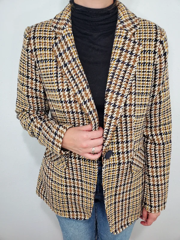 CHARLIE B PLAID BLAZER - TERRACOTTA MULTI