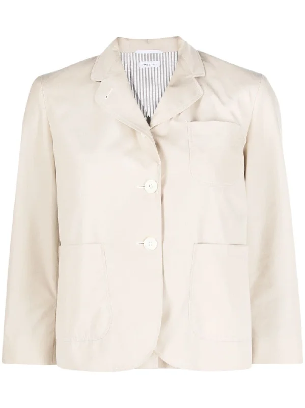 rounded-collar single-breasted blazer