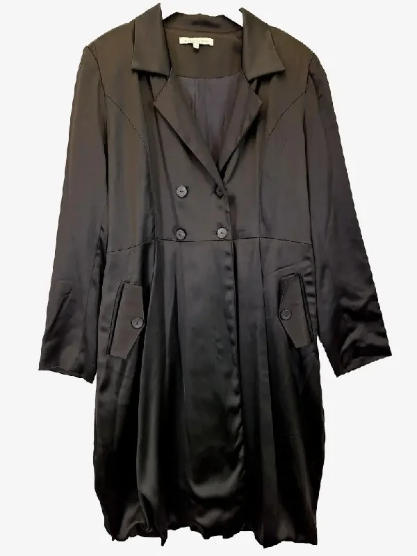 Megan Salmon Elegant Satin Winter Trench Coat Size 12