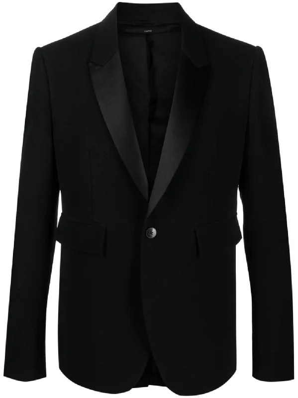 single-breasted cotton-wool blazer