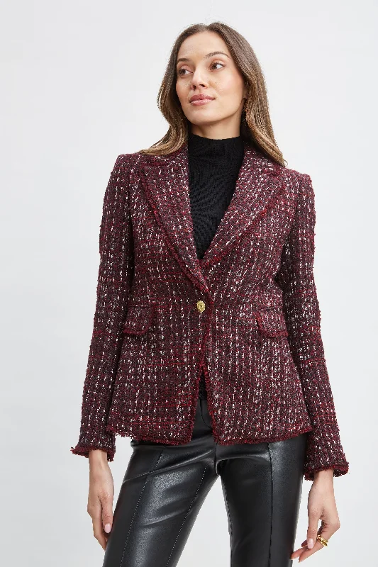 Tweed Single Button Blazer