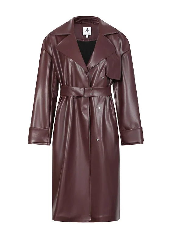 Vegan Leather Trench Coat