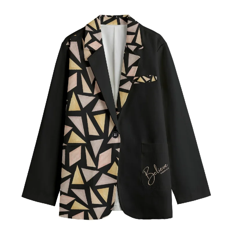 Women's BELIEVER Abstract Pattern Print Casual Leisure Blazer