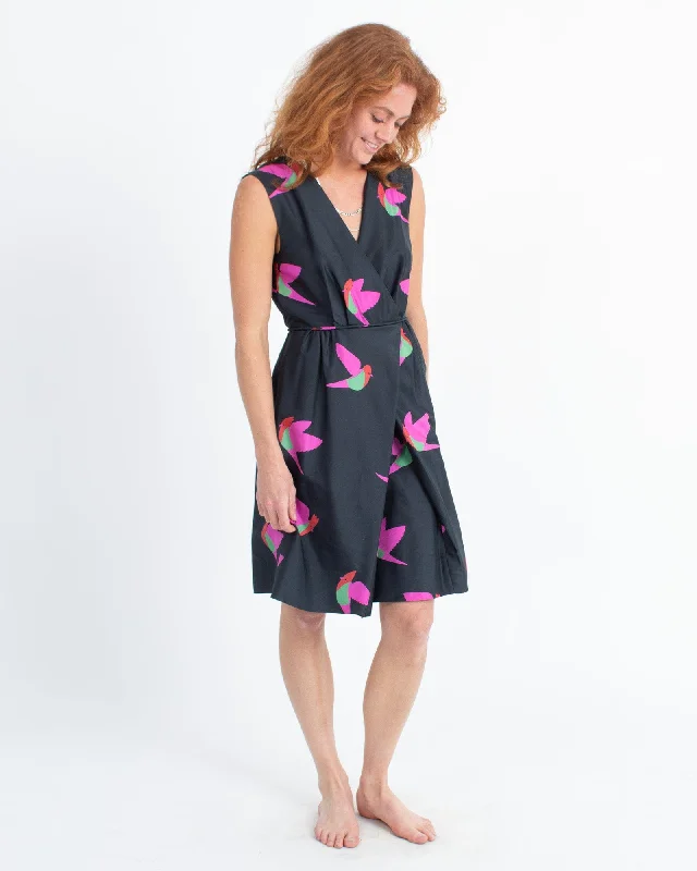 Bird Print Cocktail Dress