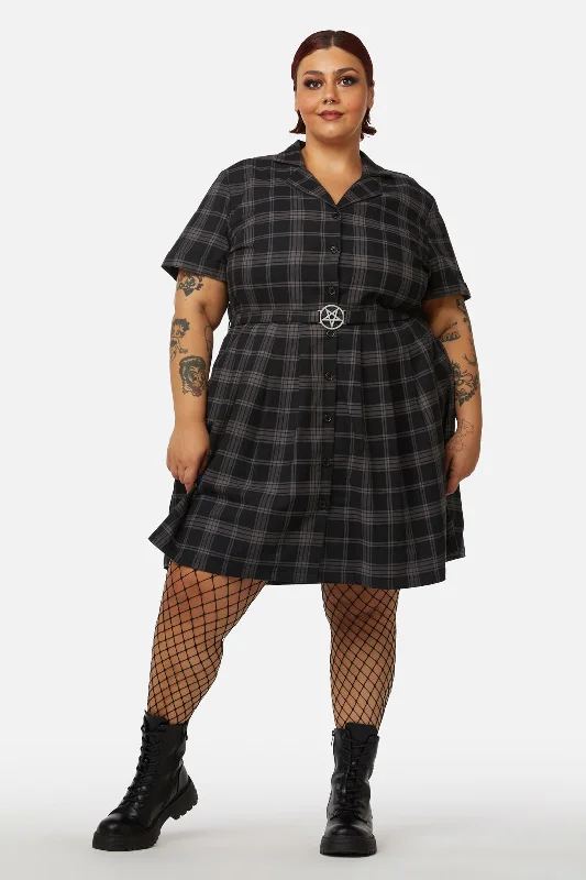 Curve Victoria Tartan Pleated Dress