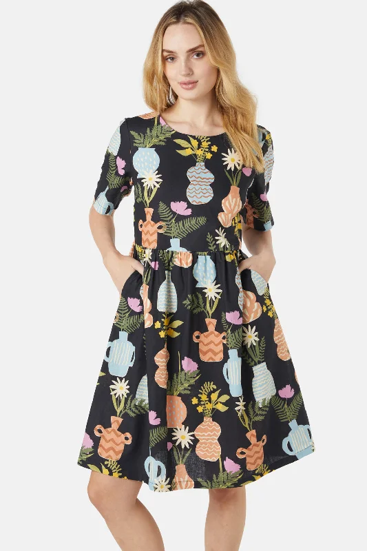 Pretty Vases Smock Dress