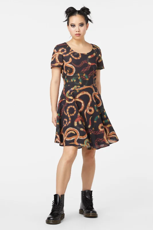 Serpent Print Cotton Dress