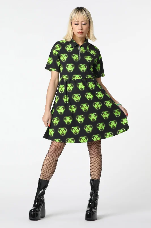 Biohazard Print Smock Dress