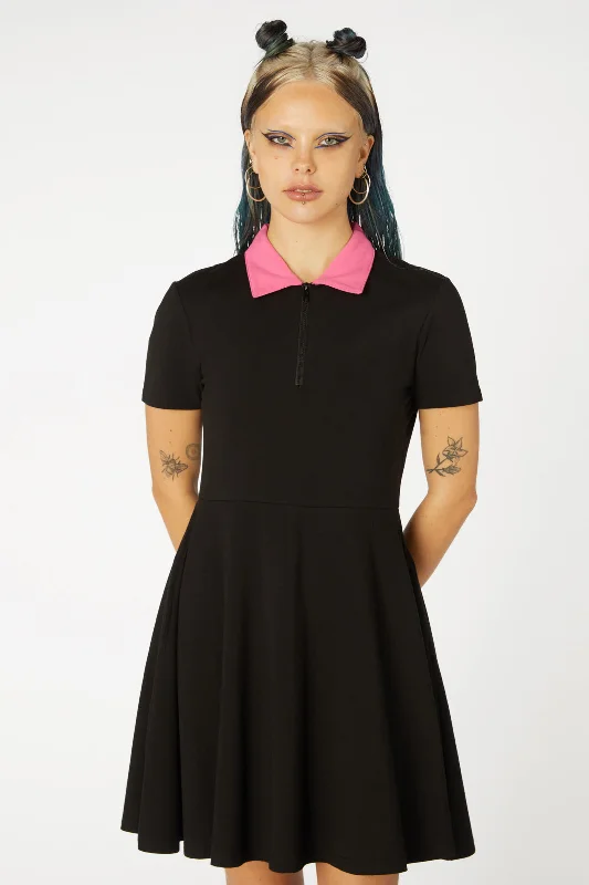 Contrast Collar Dress