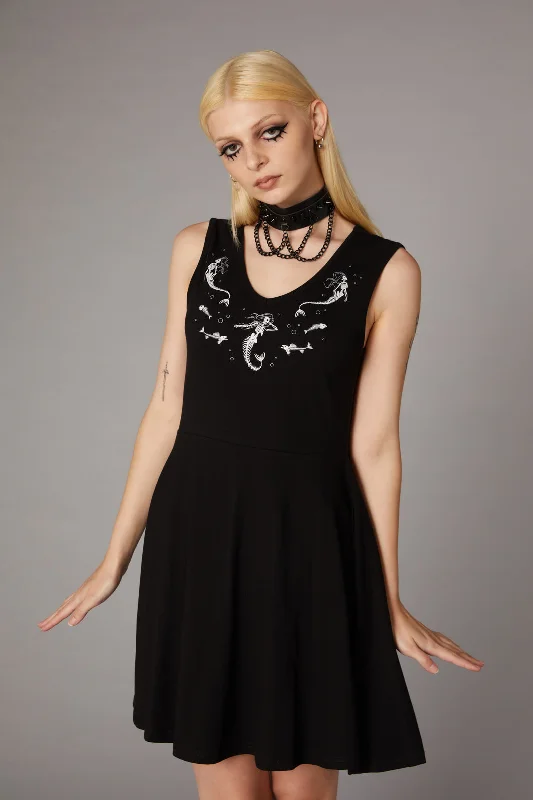 Goth Mermaid Print Dress