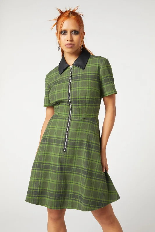 Meadow Tartan Zipper Dress