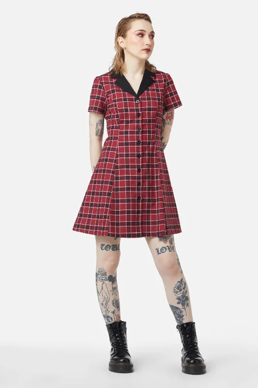 Revenge Tartan Collar Dress