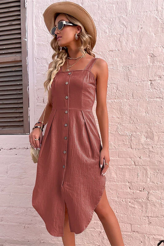 Straps Hi-Low Long Summer Dress