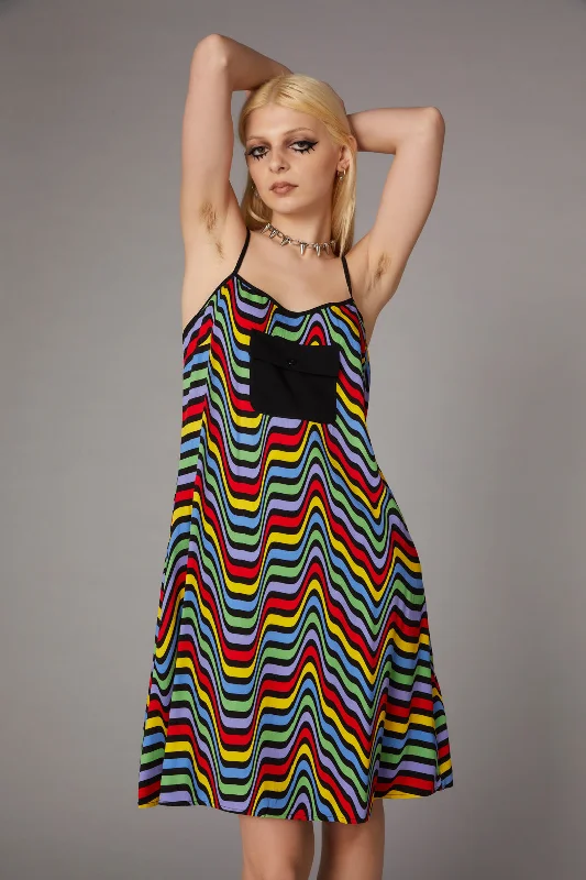 Warped Print Dress