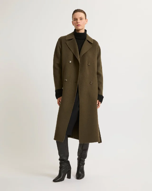 Trench long en lainage cachemire