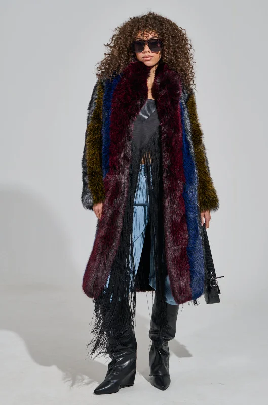 SHIGO FAUX FUR TRENCH