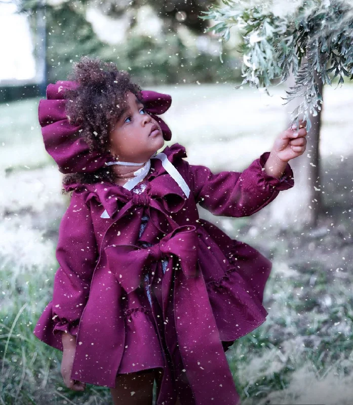 Burgundy Bow Coat