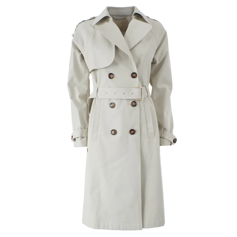 Yes Zee Trench da donna doppiopetto con cintura O402 KZ00 ecru