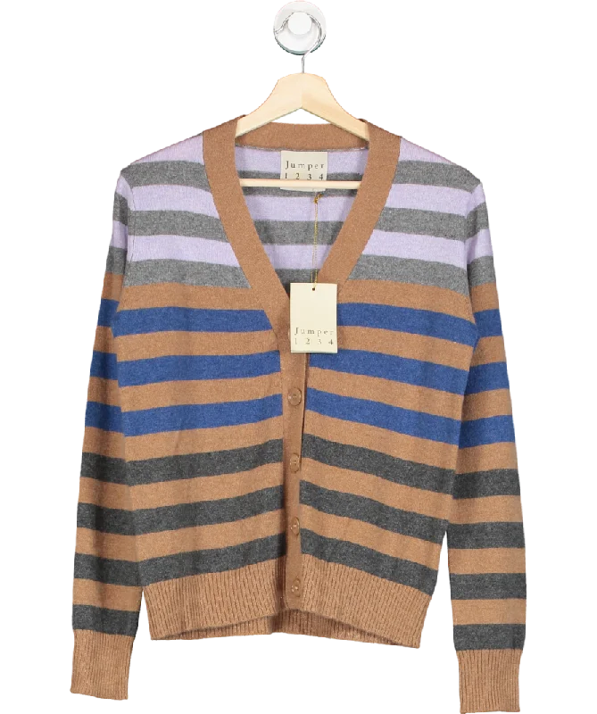 Jumper1234 Multicoloured 100% Cashmere Cardigan Sz 2 UK 10