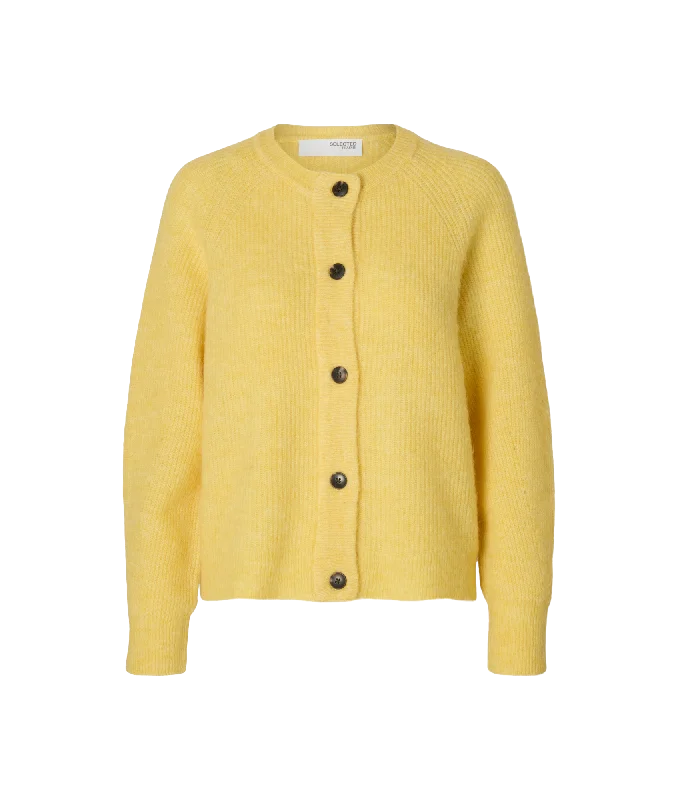 Lulu Ls Knit Short Cardigan Noos - Yellow